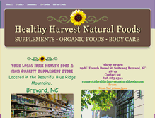 Tablet Screenshot of healthyharvestnaturalfoods.com
